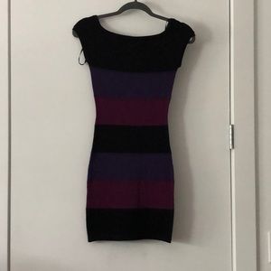 Arden B sexy purple and black color block dress
